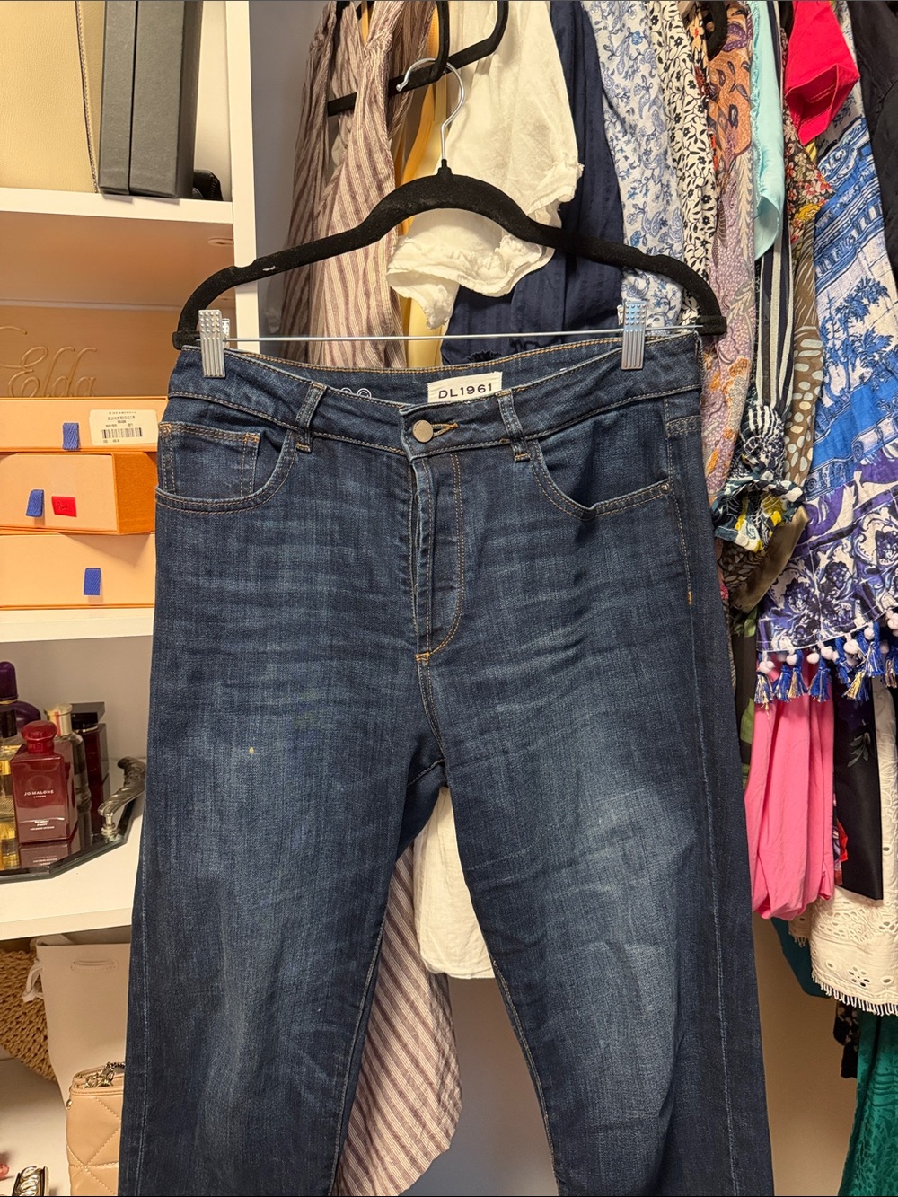 DL1961 Women's Dark Indigo Straight-Leg Jeans